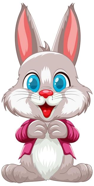 Premium Vector Happy Cartoon Bunny With Bow Tie