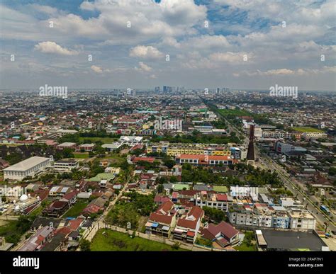 city  medan  dense buildings  streets view