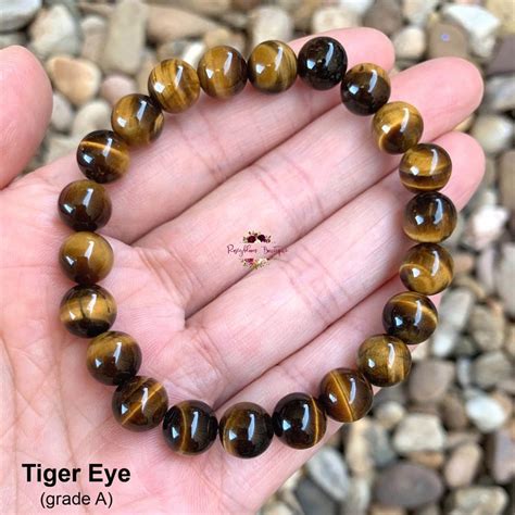 Tiger Eye Bracelet 8mm Grade A Genuine Brown Tiger Eye Tiger Etsy