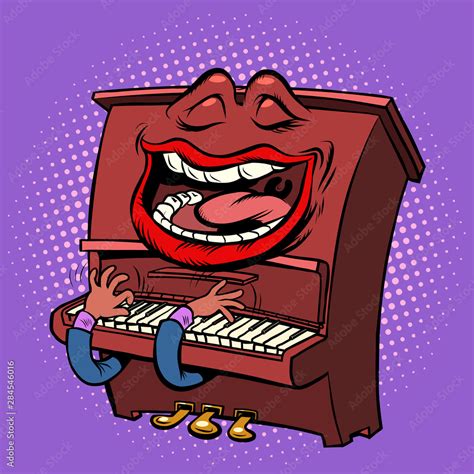 Emoji character emotion piano musical instrument Stock Vector | Adobe Stock