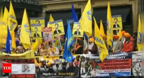 Khalistan Khalistan Supporters Stage Protest Outside Indian High Commission In London India