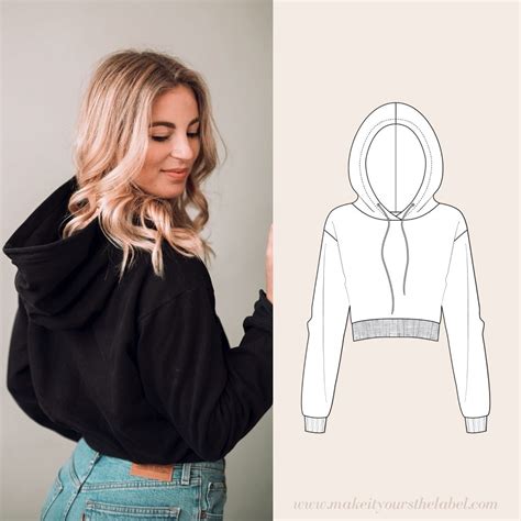 Cropped Hoodie Sweater Pdf Sewing Pattern And Tutorial