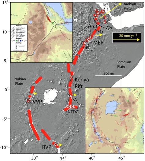 Sketch Map Of The Ears Showing The Main Rift Segments In Red The