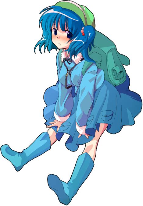 Safebooru 1girl Backpack Bag Blue Eyes Blue Hair Blush Boots Breasts