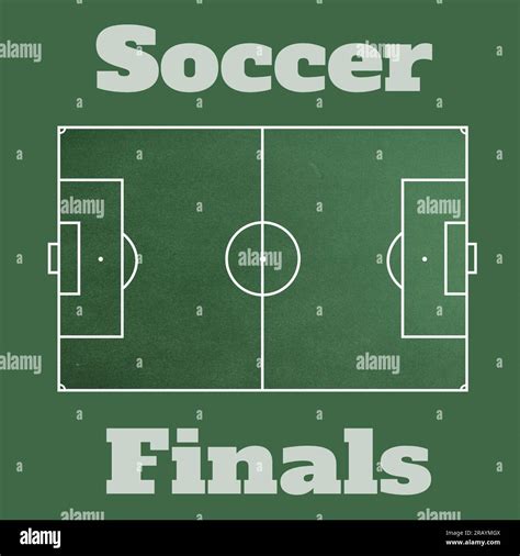 Soccer Finals Text And Football Pitch Line Markings In White On Green