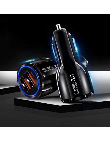 Carregador USB Duplo QC 3 0 De Isqueiro Carro 5V 9V 12V Quick Charge