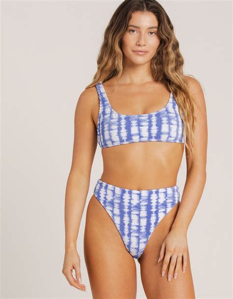 FULL TILT Tie Dye Textured Bralette Bikini Top BLUE COMBO Tillys