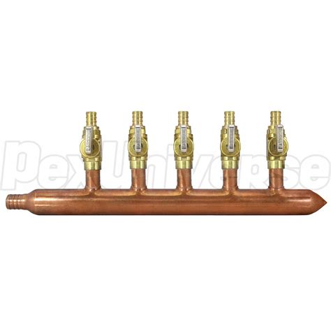 Sioux Chief 5 Port 12 Pex Closed Copper Manifold With Valves