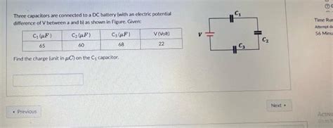 Solved Three Capacitors Are Connected To A DC Battery W