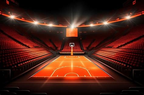 Premium Ai Image Beautiful Modern Basketball Court Generative Ai