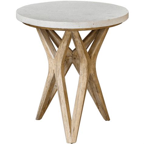 Uttermost 25437 Marnie Warm Oatmeal Wash Limestone Accent Table UTT 25437