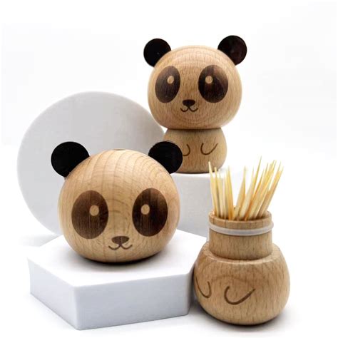 Amazon Comihome Toothpick Holder Wooden Cute Panda Toothpick