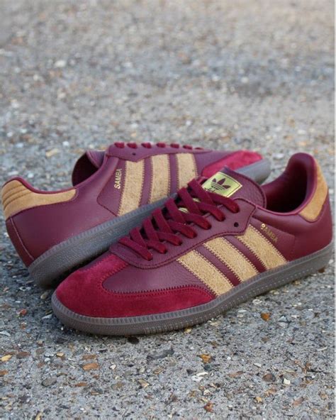 Adidas Samba Og Ft Trainers Burgundygold Adidas Samba Og Adidas