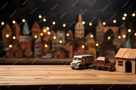 Premium Photo | Toy Cars and City Theme on Wooden Tabletop