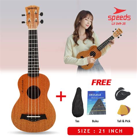 SPEEDS Ukulele Soprano Ukulele 4 Senar Ukulele 21 Inch Akustik Kualitas ...