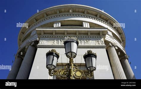 monuments of macedonian capitol skopje during autumn Stock Photo - Alamy