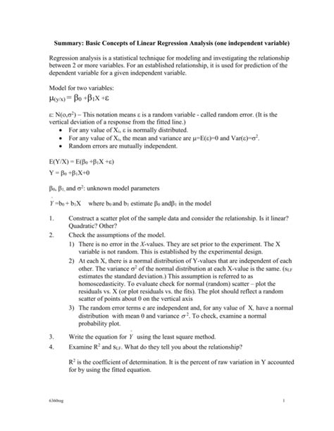 Assumptions for Linear Regression