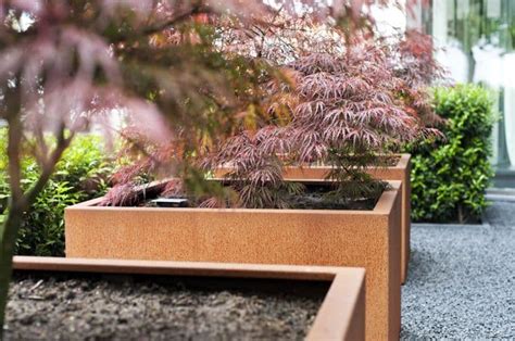 Corten Steel Square Planters By Uk