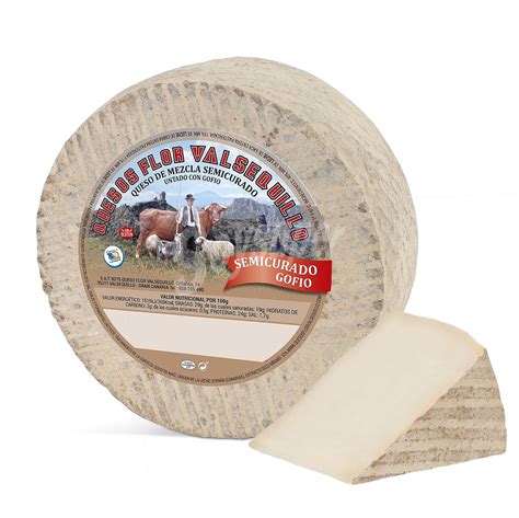 Quesos Flor Valsequillo Queso De Mezcla Semicurado Untado Con Gofio 350