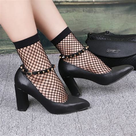 Hot Sale Black Mesh Socks Women Girls Mesh Silk Socks Sexy Black Hollow