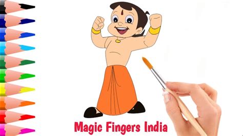 How To Draw Chota Bheem Easy Step By Step With Colour In Very Easy Way