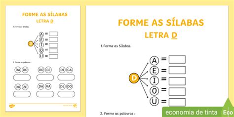 Forme as Sílabas D teacher made Twinkl