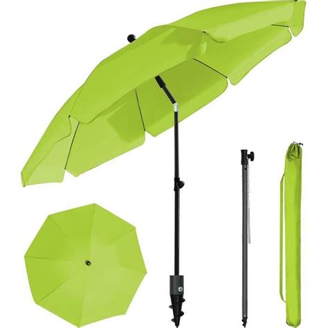 Parasol De Jardin Exterieur Inclinable 200x125 Cm Kaki Parasol De