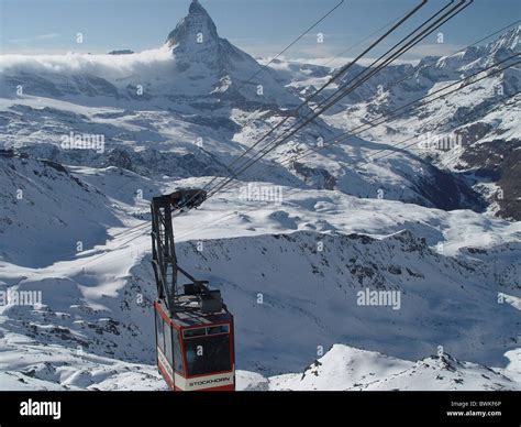 Aerial Cable Railway Stockhorn Gornergrat Cable Railway Matterhorn Switzerland Europe Canton