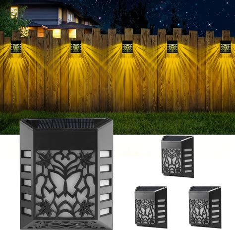 Meihong Solar Fence Lights Dusk To Dawn Deck Light Fence Solar Lights Outdoor Waterproof