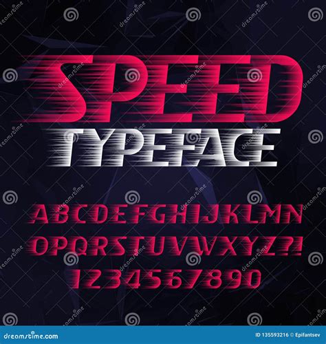 Speed Alphabet Font Wind Effect Type Letters And Numbers On A Dark