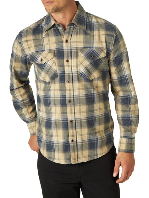 Wrangler Mens Short Sleeve Slim Fit 2 Pocket Western Plaid Shirt