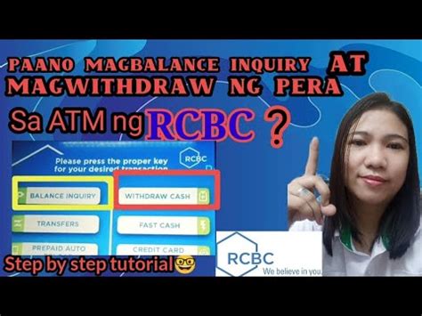 Paano Magbalance Inquiry At Mag Withdraw Ng Pera Sa Atm Ng Rcbc How To