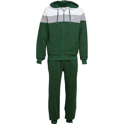 Buy Adidas Mens Colour Block Cuffed Hooded Tracksuit Amazon Green