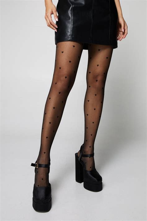 Heart Sheer Tights Nasty Gal