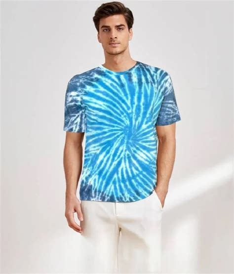 Round Blue Men Oversized T Shirts Half Sleeves Printed At Rs 100