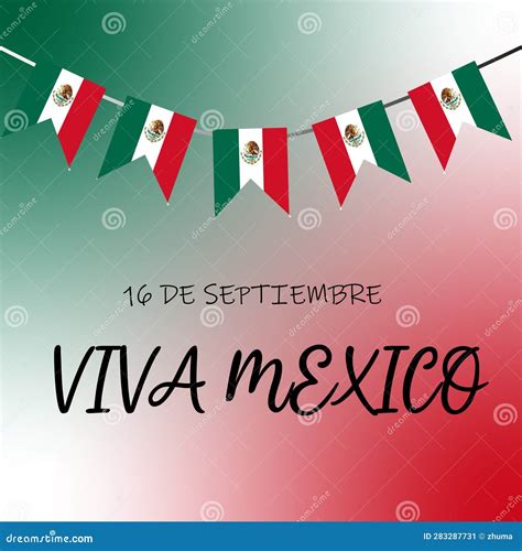 Mexico National Day Banner with Mexico Flags Stock Vector