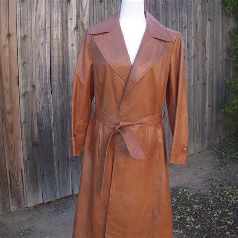 Leather Trench Coat Etsy