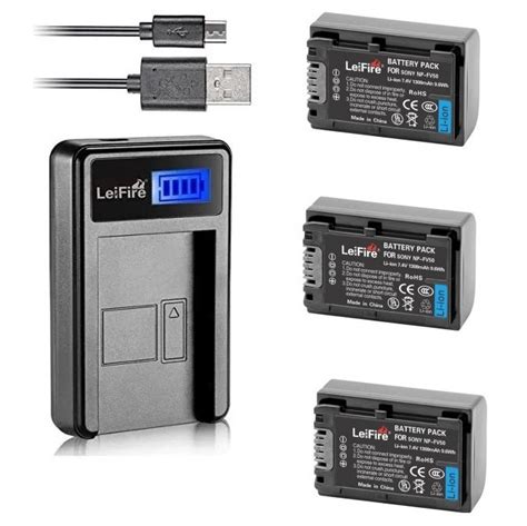 Leifire Pcs Np Fv Lithium Ion Batteries With Lcd Display Usb Type A