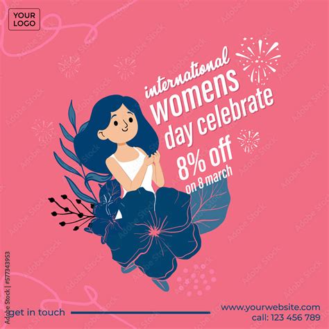 Banner For International Women Day Colorful Template For Card Poster