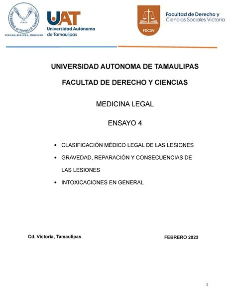 Medicina Legal Universidad Autonoma De Tamaulipas Facultad De Derecho