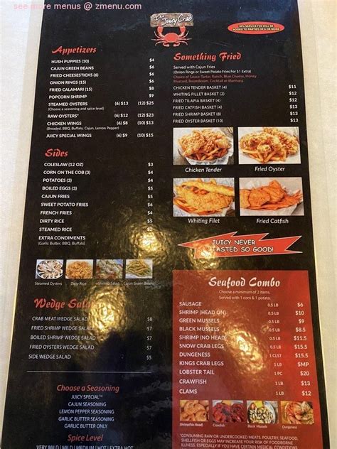 Online Menu Of The Juicy Crab Restaurant Pensacola Florida 32503 Zmenu