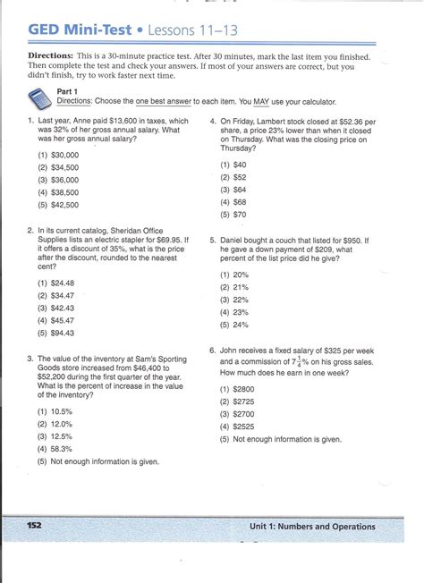 Ged Printable Practice Test