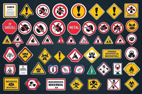 Premium Photo | Safety signs and labels for hazardous materials vector ...