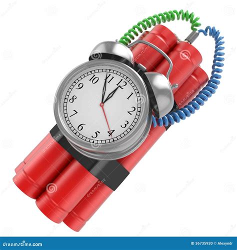 Bomb with clock timer stock illustration. Illustration of bomb - 36735930