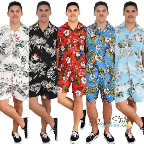 Mens Cotton Cabana Set Hawaiian Shirt Outfit Bachelor Party Shirts