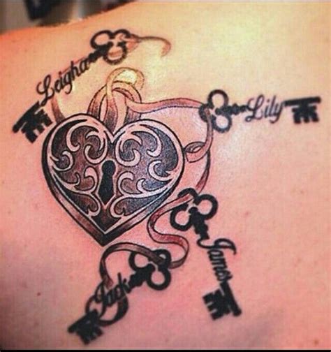 Lock And Key Tattoo With Names Sherlene Means