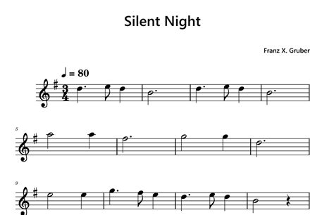 Silent Night Sheet Music Franz Xaver Gruber Baritone Sax Solo