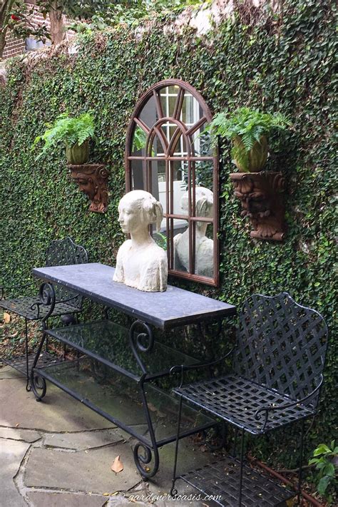 Secret Garden Decorations Including An Outdoor Mirror Console Table