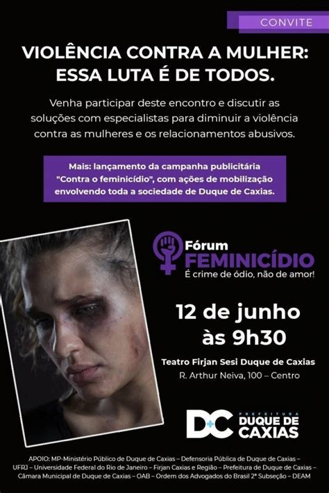 Caxias lança campanha de enfrentamento ao feminicídio Duque de Caxias