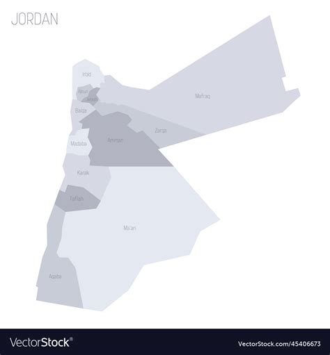 Jordan political map of administrative divisions Vector Image